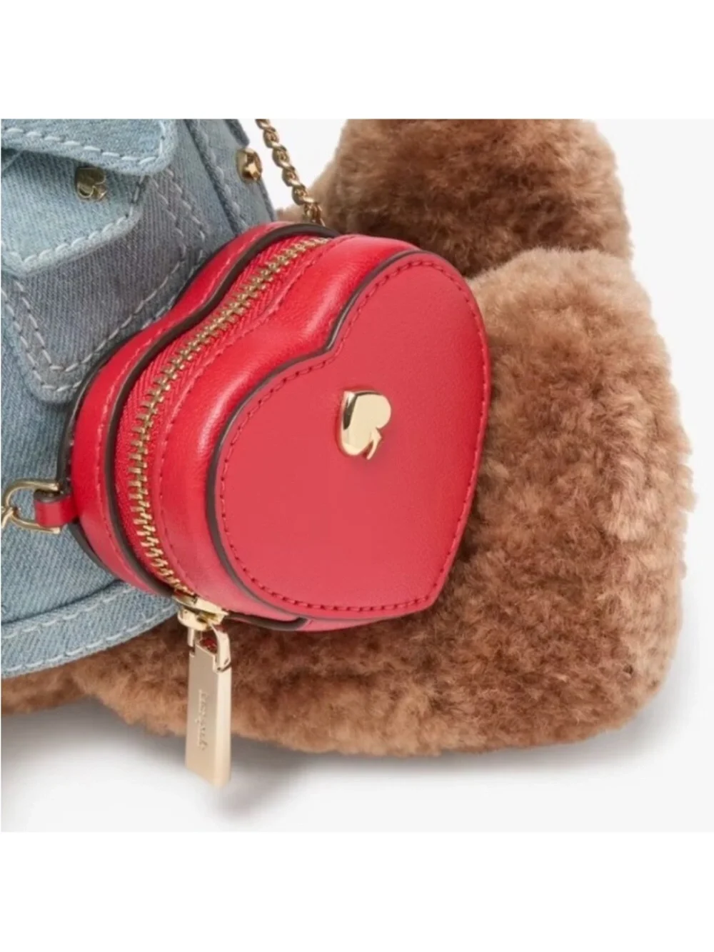 Kate Spade “Katie Bear” w/ Red Heart Coin Purse Crossbody Bag - Picture 8 of 13
